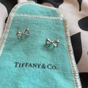 Tiffany and co silver bow earrings